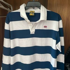 Krooked brand long sleeve rugby style skate brand shirt.